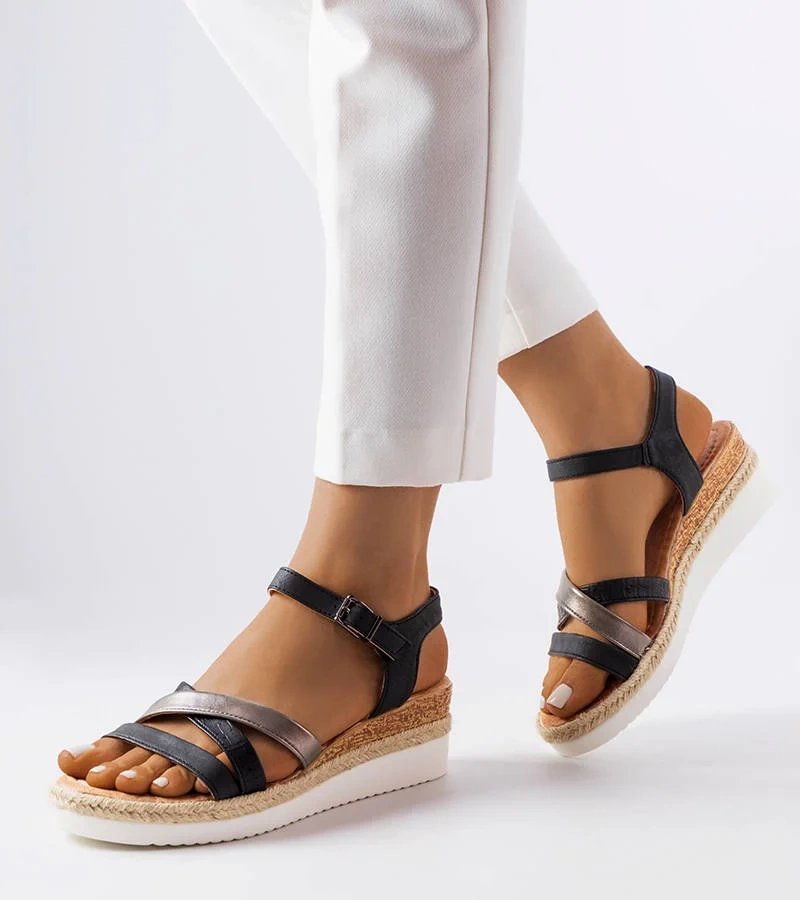 Čierne sandále na podpätku Ridenour