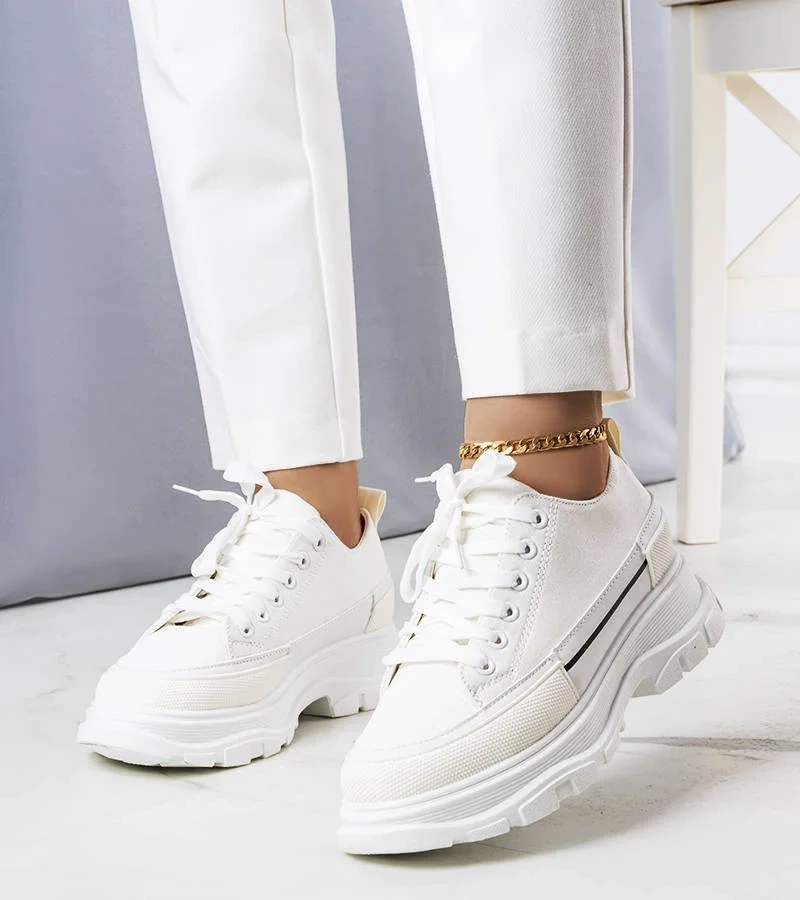 Biele tenisky Lavaris na vysokej platforme