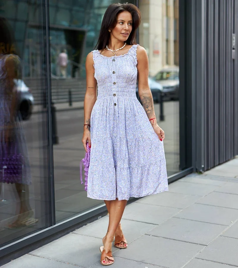 Fialové šaty na ramienkach Nazionale