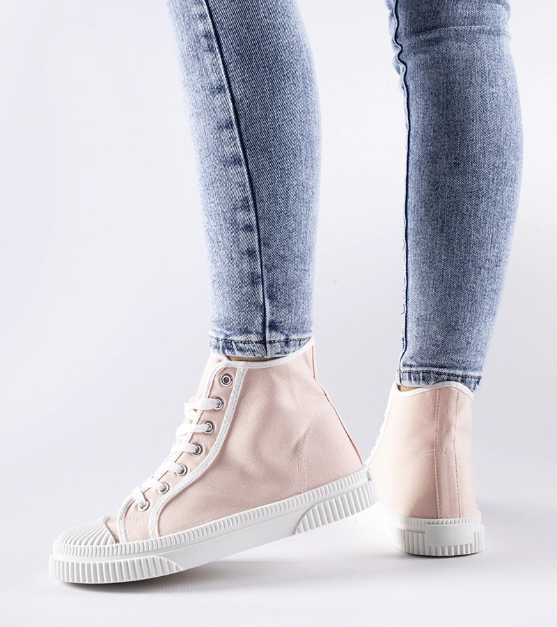 Růžové vysoké tenisky Pozzuolo