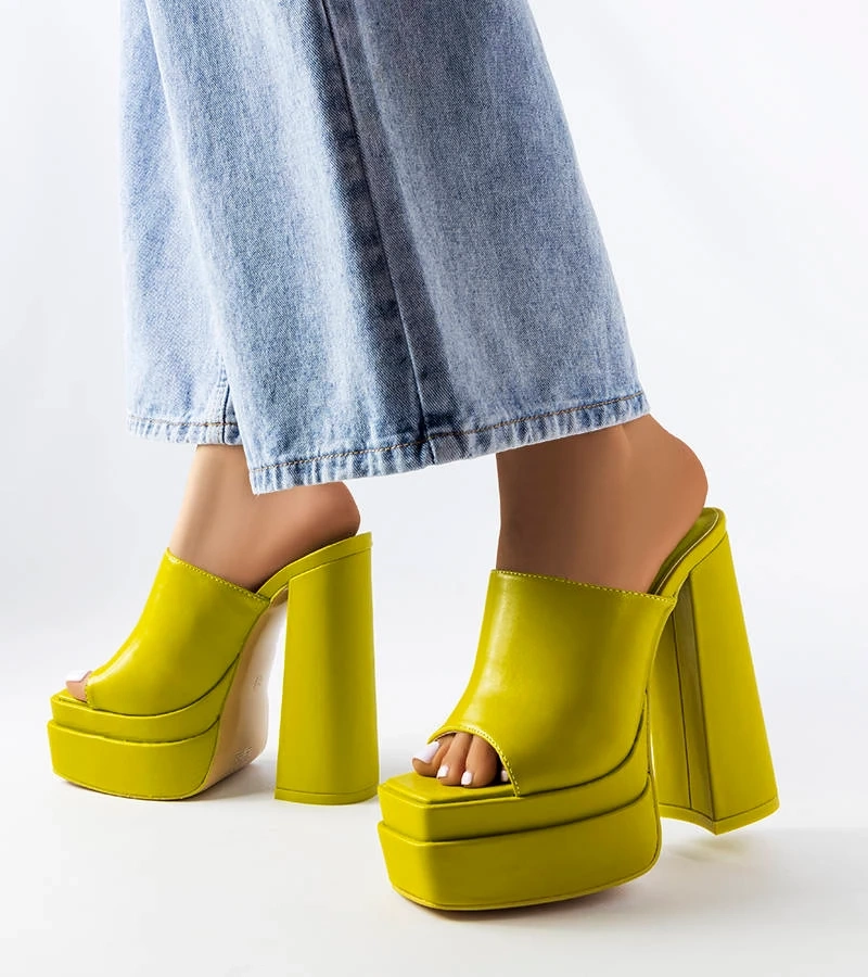 Zelené žabky na vysokom podpätku Mercure