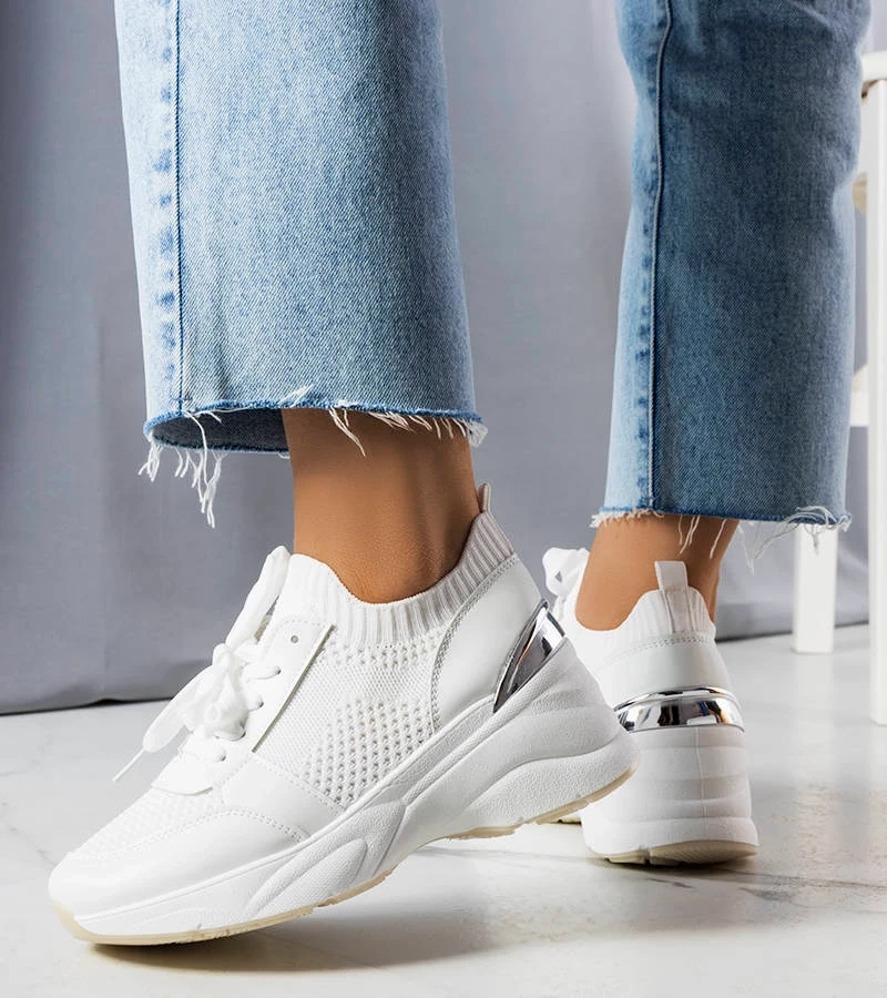 Biele tenisky na platformách Ann