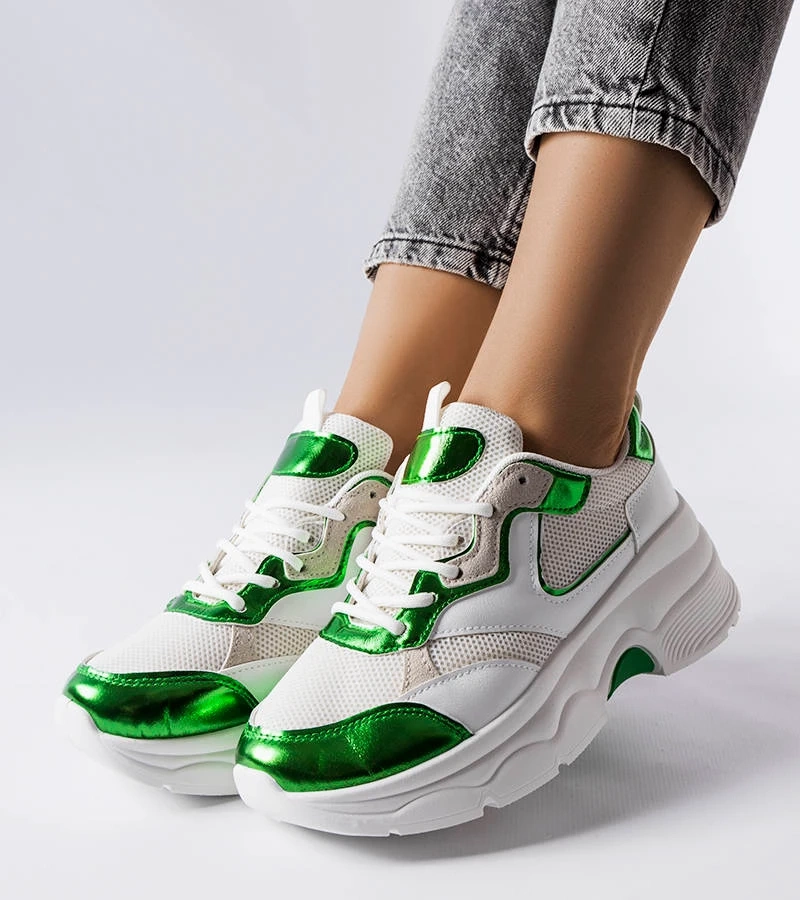 Dámske bielo-zelené tenisky Séguin