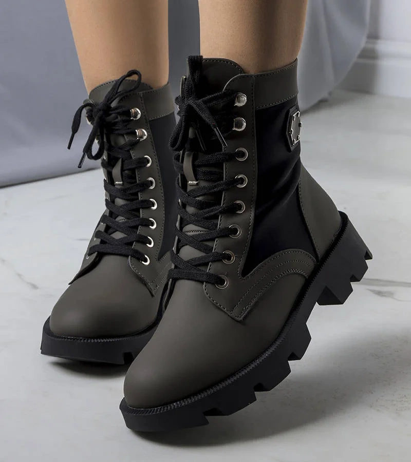 Zelené zateplené traperské topánky Orozo