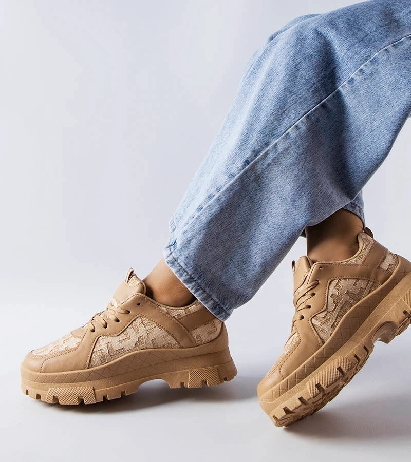 Tmavobéžové pevné tenisky Brunswick