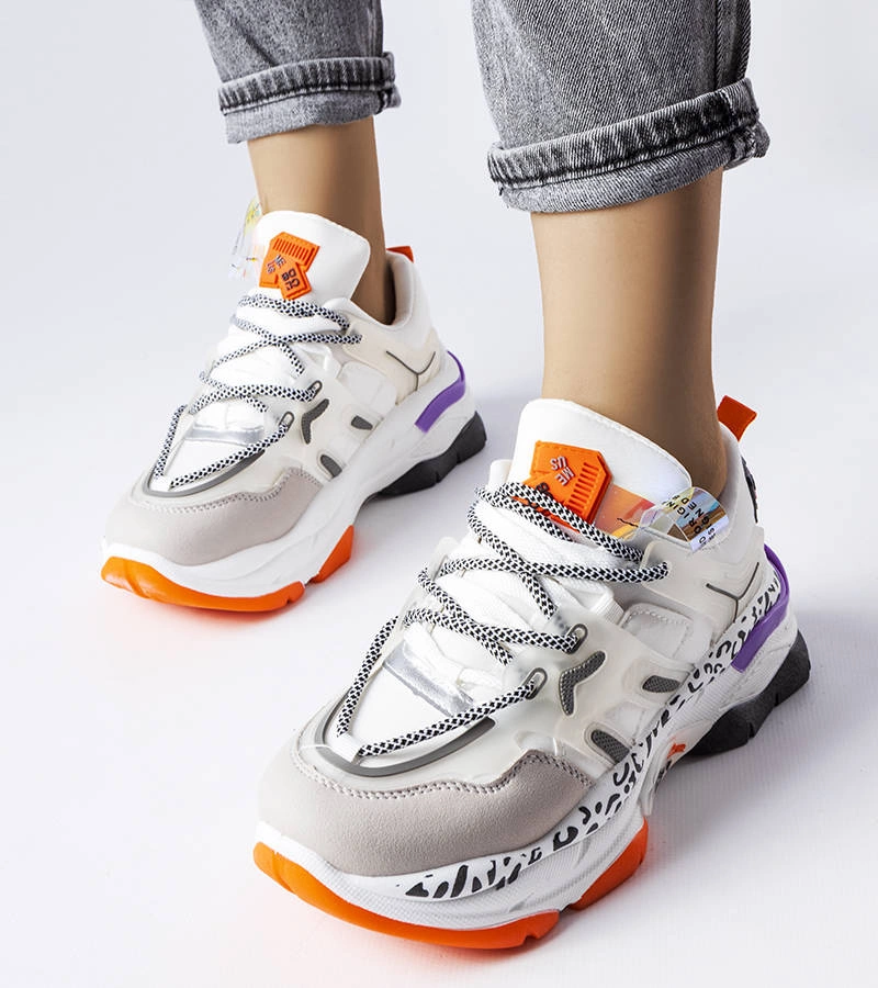 Tenisky Donalina z bielej zmiešanej tkaniny