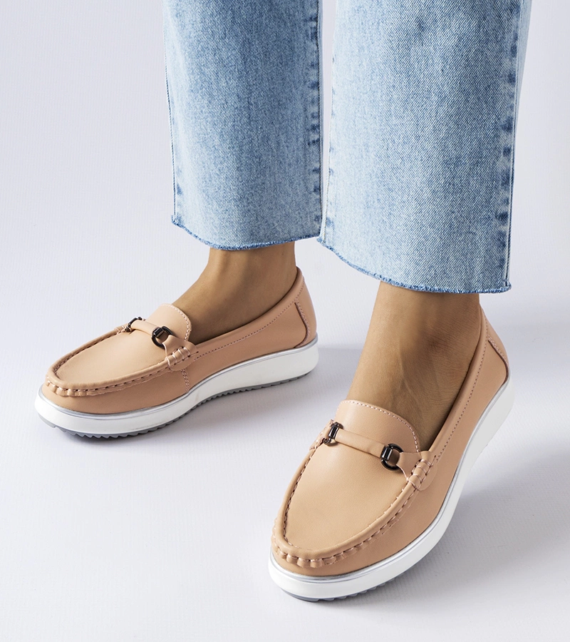 Ružové mokasíny s koženou stielkou Vinceza