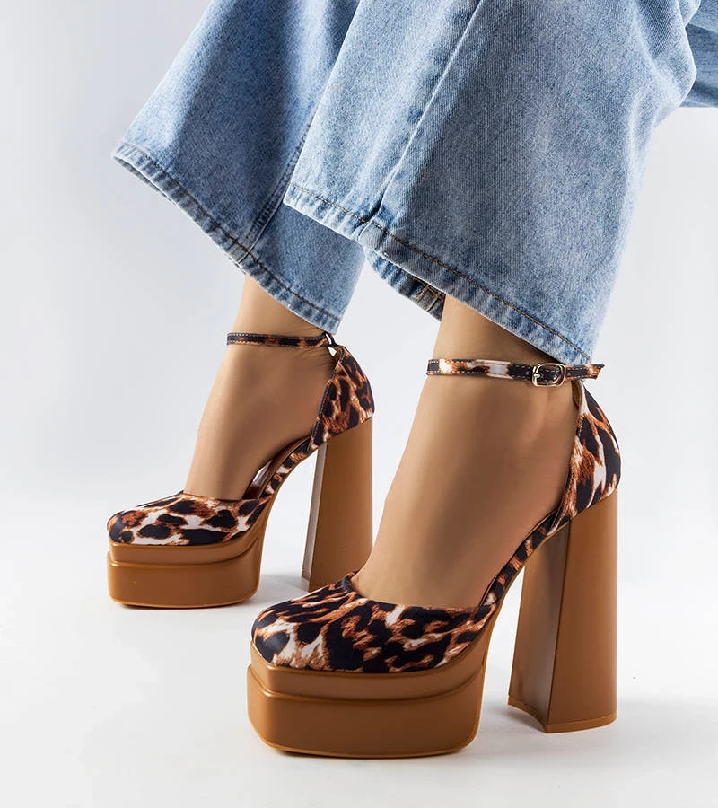 Hnedé lodičky Romines na vysokom podpätku