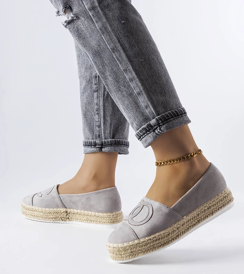 Šedé espadrilky na platforme Beaudry
