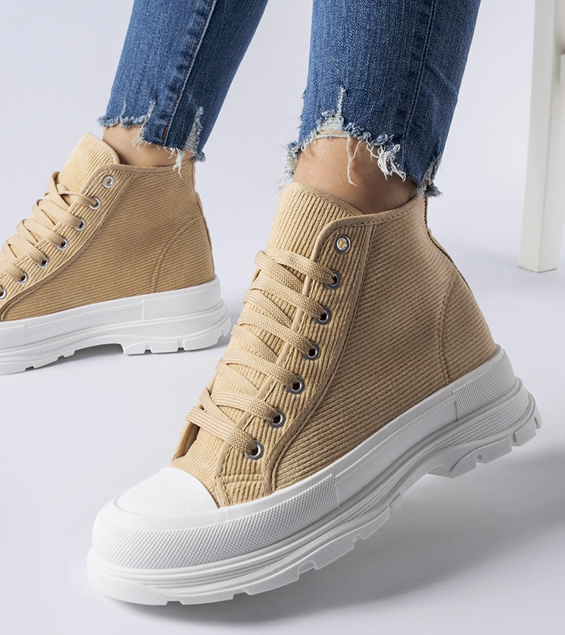 Tmavobežové kotníkové tenisky Villaggio