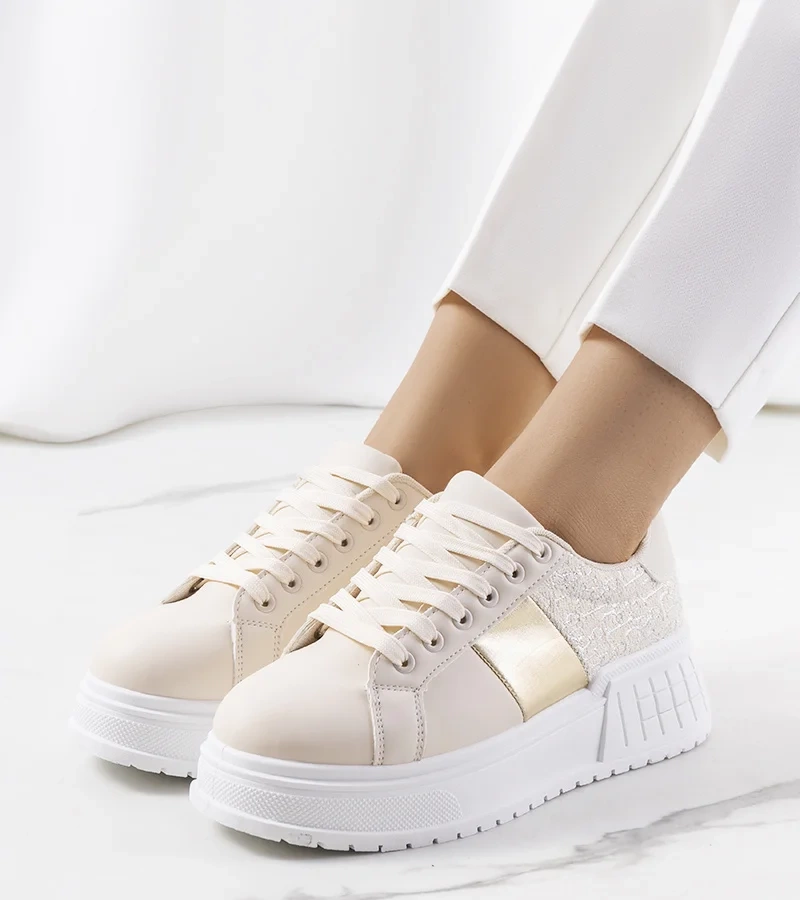 Béžové tenisky na platforme od Avenid