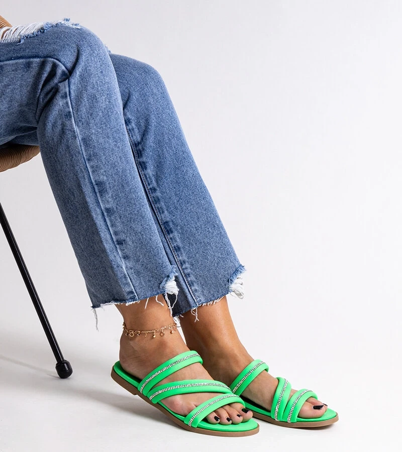 Zelené šľapky s kubíkmi Martinela