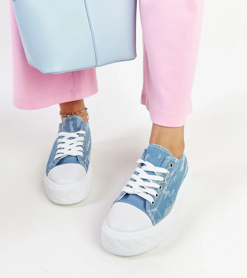 Modré tenisky na vysokej platforme Almaz