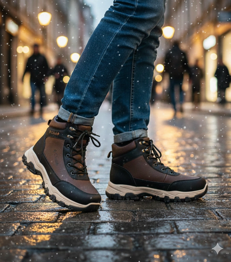 Hnedé pánske zateplené trapery na zvýšenej podrážke Pedro