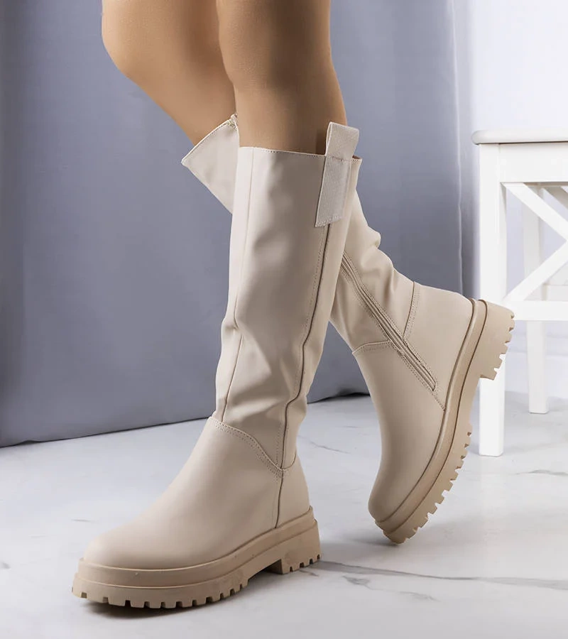 Béžové zateplené čižmy Campoli