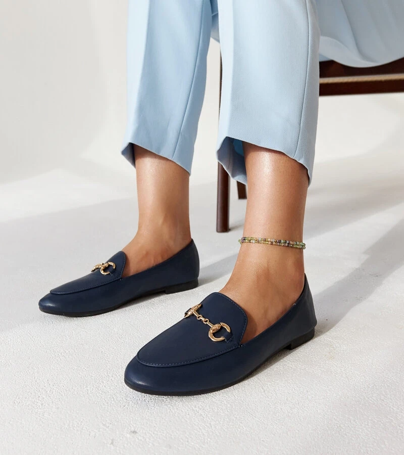 Modré mokasíny s prackou Erminia