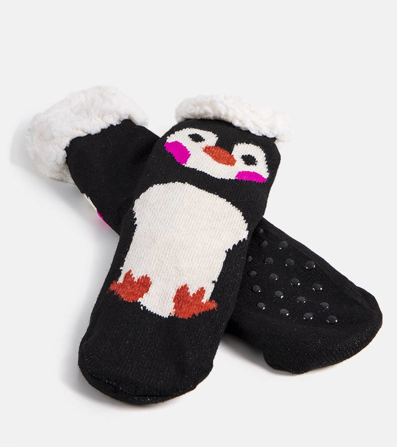 Čierne ponožky z ovčej kože Lotis