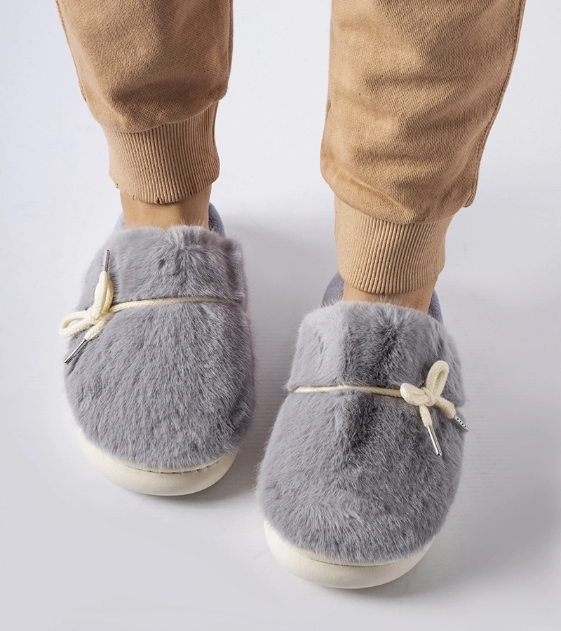 Sivé papuče s ozdobnou šnúrkou Medoro