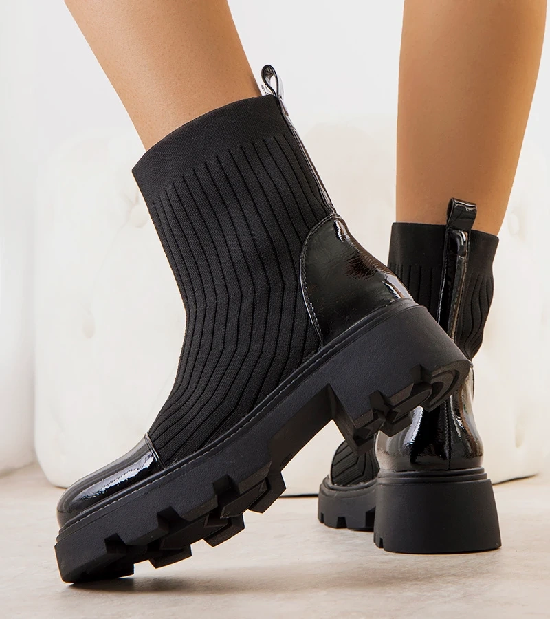 Čierna botki s flexibilným horným Edelmi