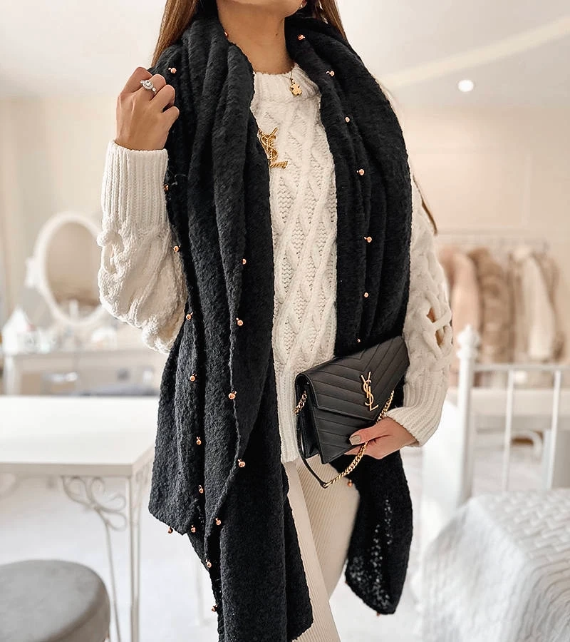 Čierno modrá šatka Aria