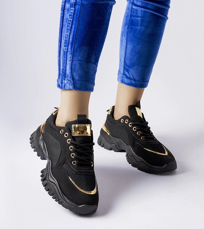 Čierne tenisky so zlatými akcentmi Lodgeville