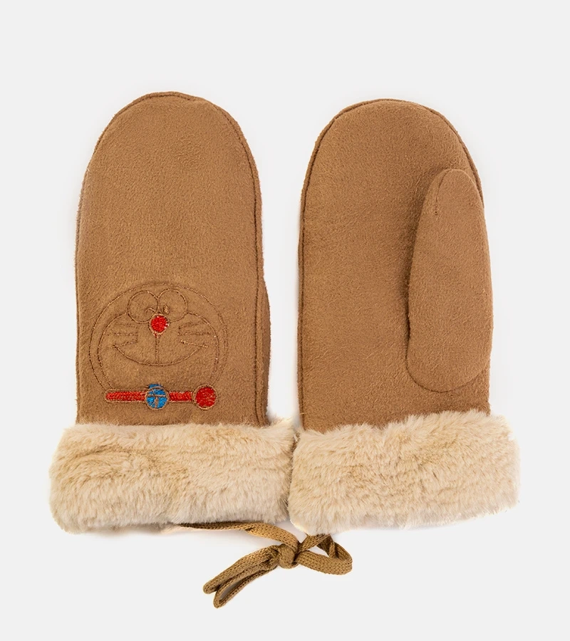 Hnedé detské rukavice Kitty