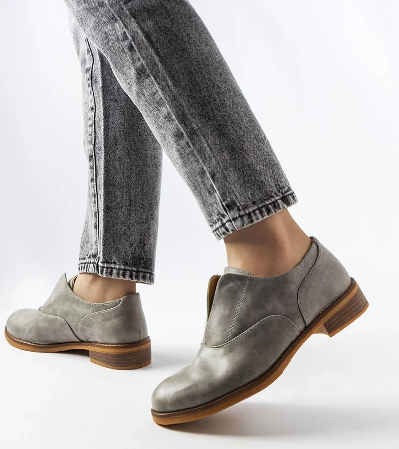 Sivé poltopánky z ekokože Burdett