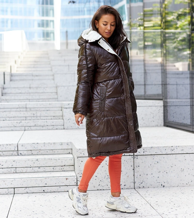 Hnedá a béžová obojstranná bunda Cesario