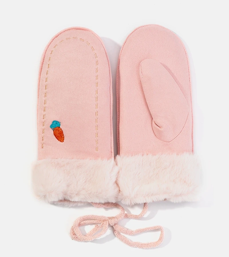 Ružové detské rukavice Carrot