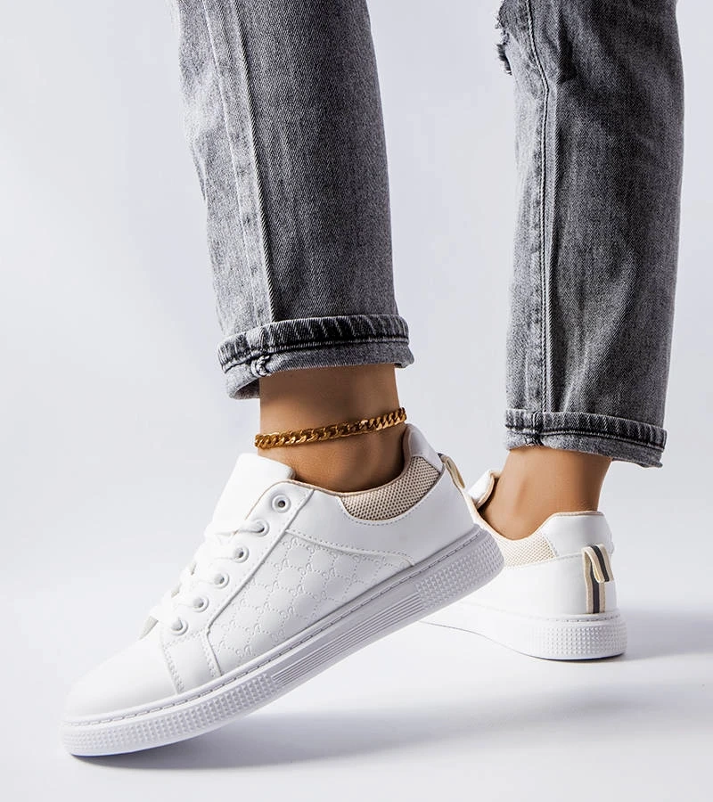 Bielo-béžové tenisky s reliéfom Dreux