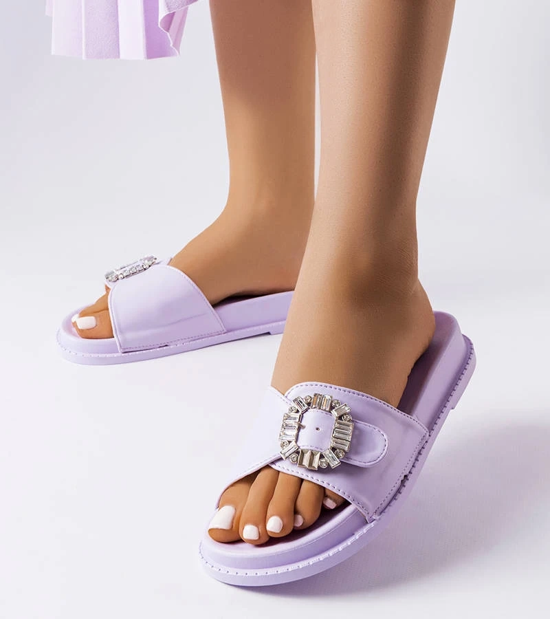 Fialové žabky zdobené zirkónmi Griegsvei