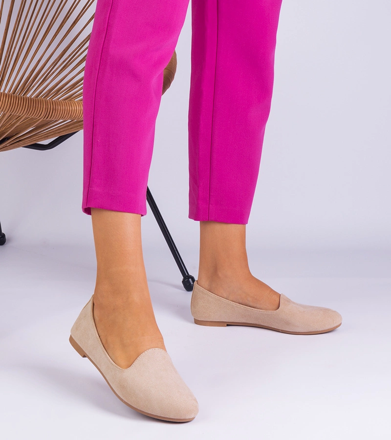 Béžové klasické balerínky z ekosemišu Valensia