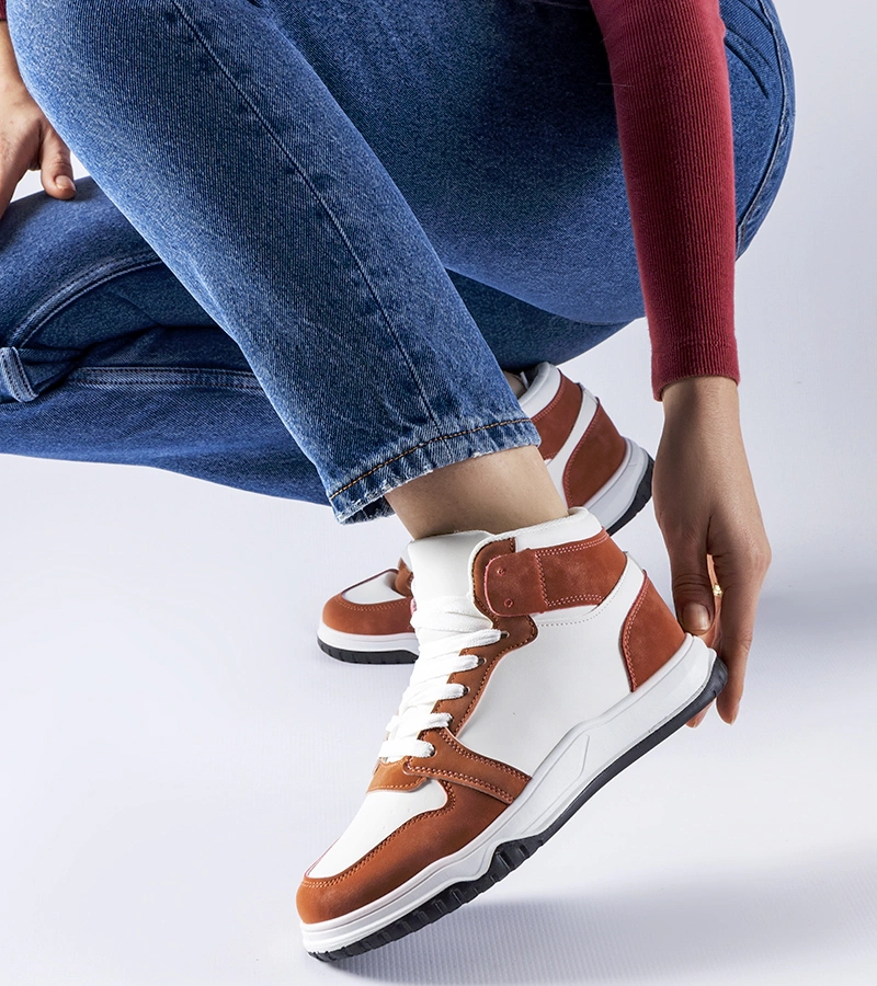 Bielo-hnedé tenisky nad členok Elizabeth