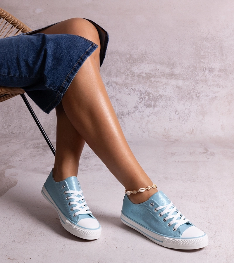 Modré lesklé tenisky Rashidah