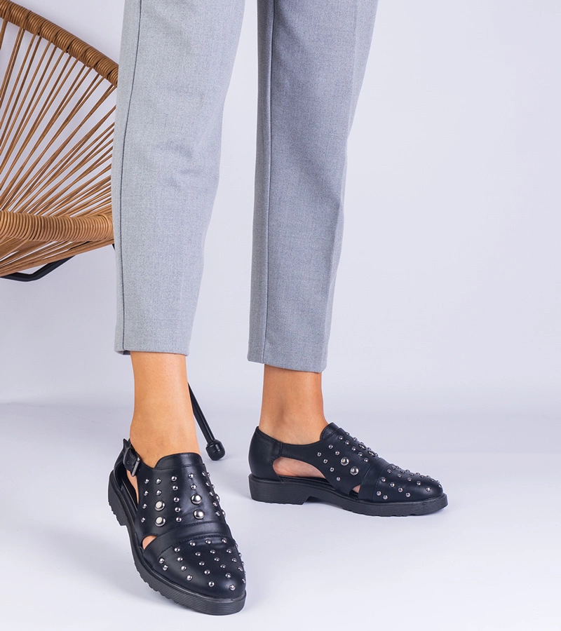 Čierne poltopánky s výrezmi Eleana