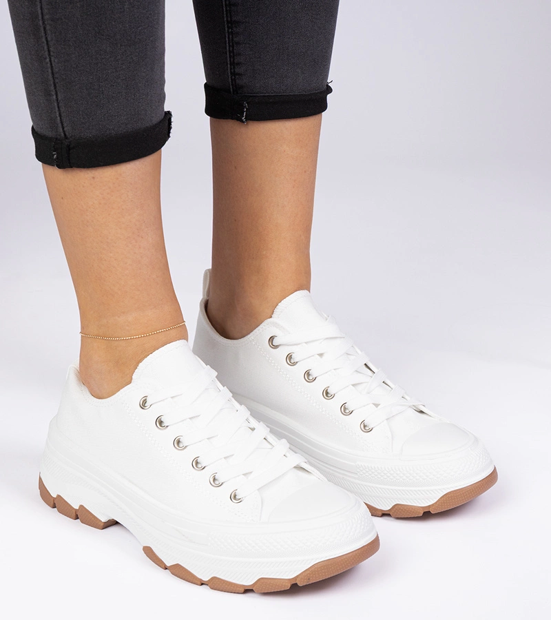 Biele tenisky na hrubej podrážke Salsana