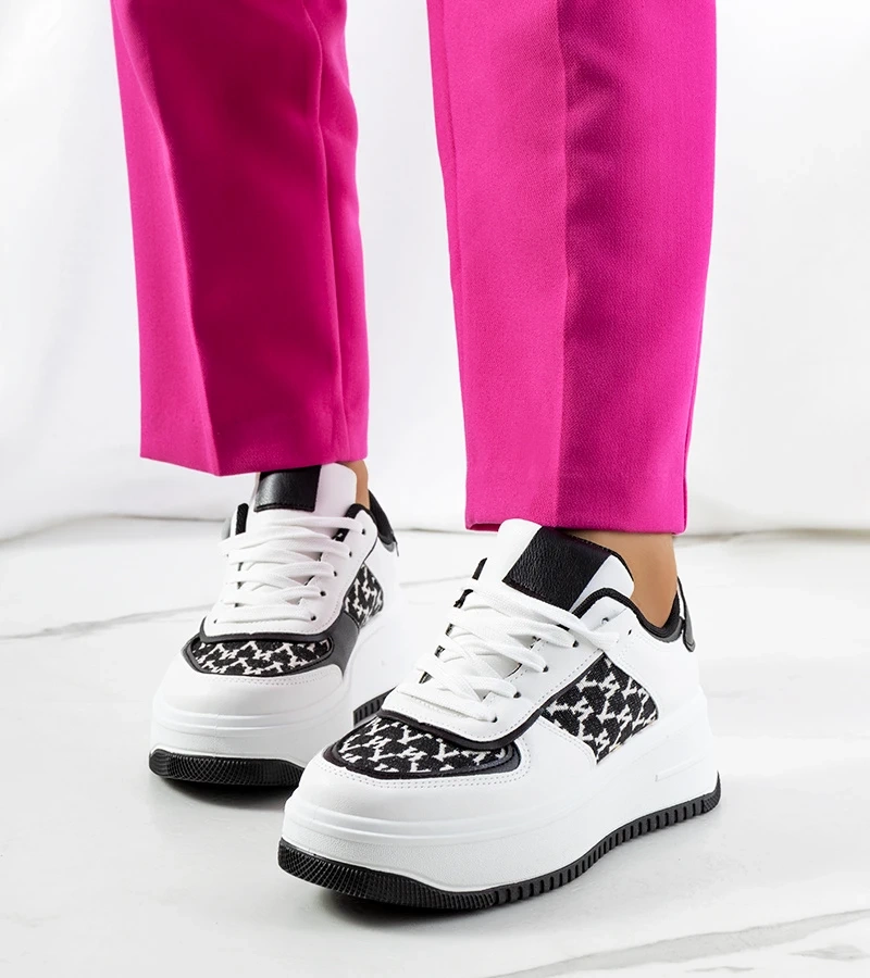 Biele tenisky na vysokej podrážke Valpara