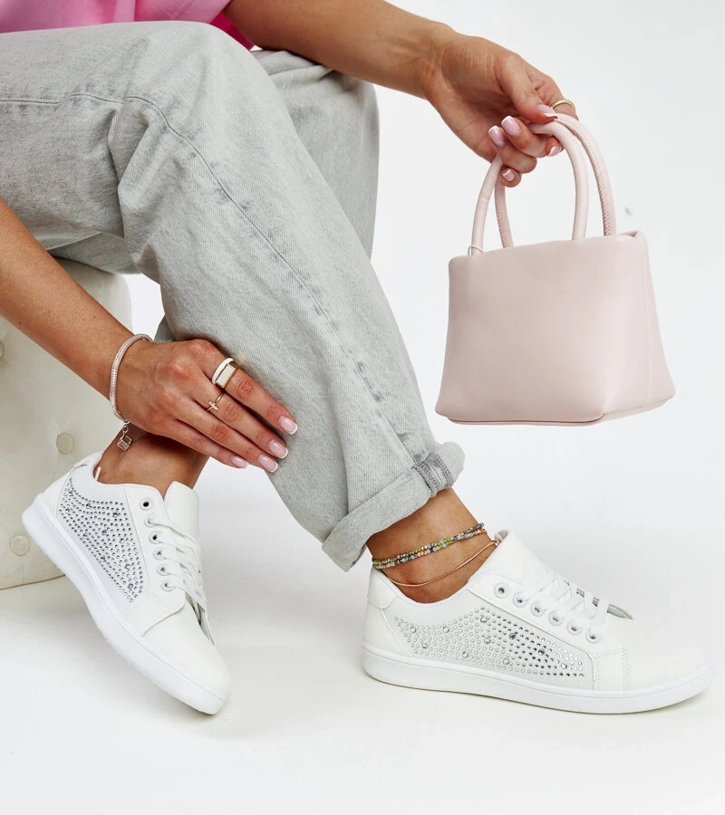 Biela športová tenisky so zirkónmi Gyenes