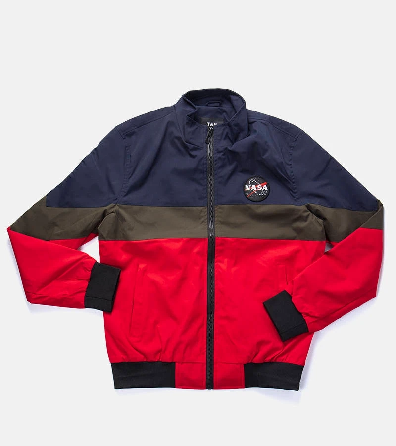 Pánska tmavomodrá bunda so stojatým golierom Marmion