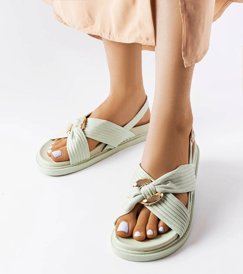 Zelené ploché sandále Lucchesi