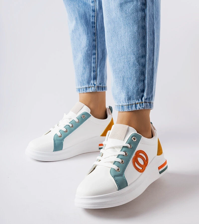 Biele tenisky s farebnými vložkami Passaic