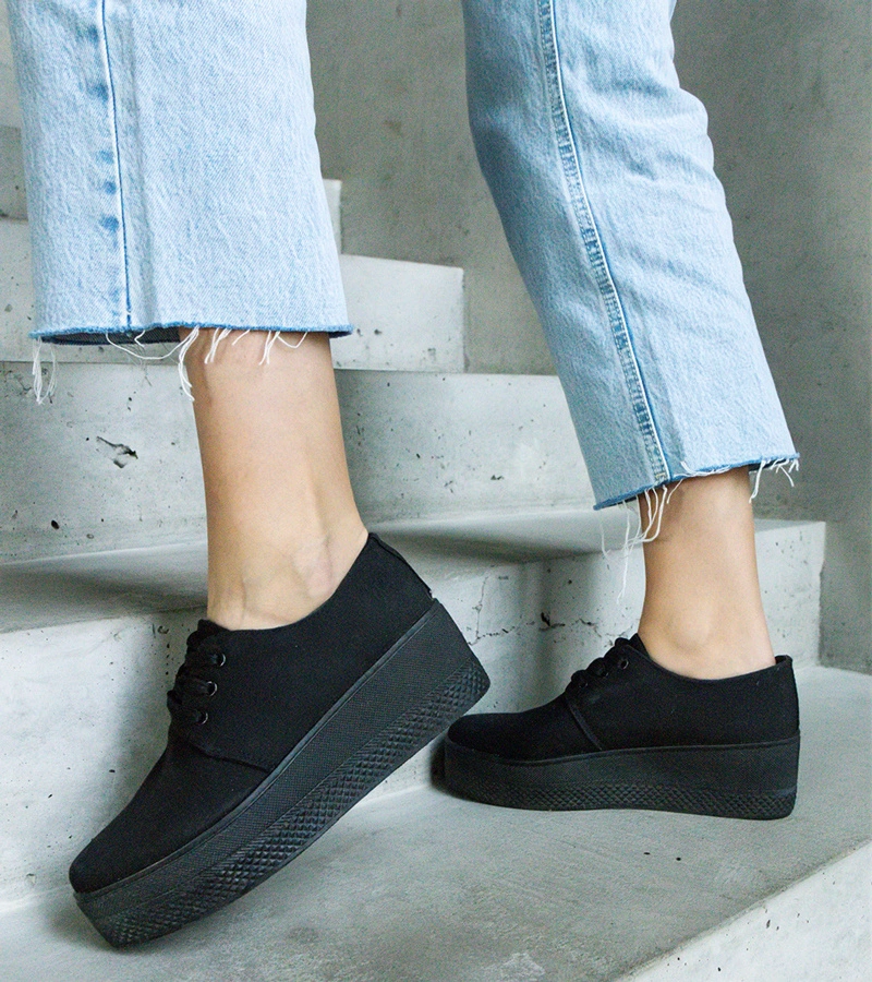 Čierne topánky na platforme Lunde