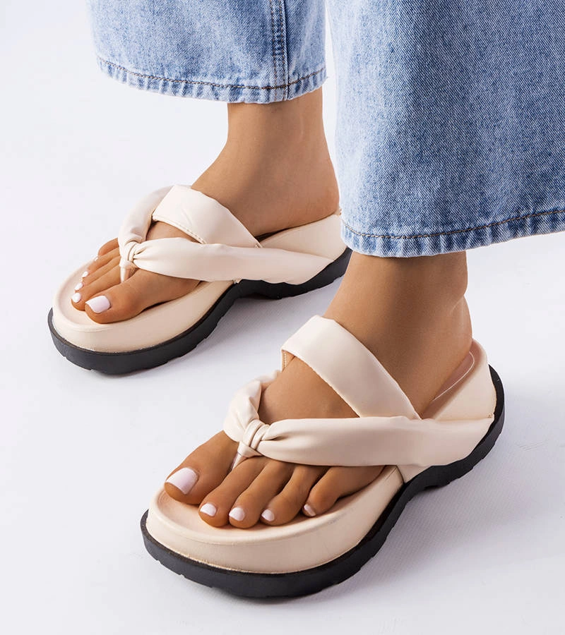 Béžové žabky na platforme Lachapelle