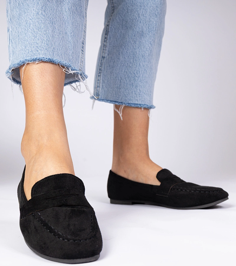 Čierne elegantné mokasíny z ekosemišu Palmarina