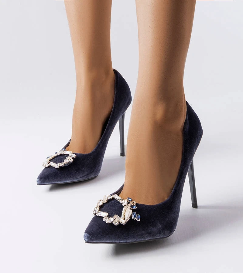 Šedé velúrové ihlice so zirkónmi Boisvert