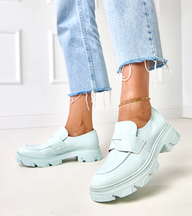 Modré dámske mokasíny z ekokože Kirna