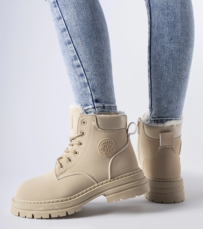 Beige zateplené pracovné topánky Deville