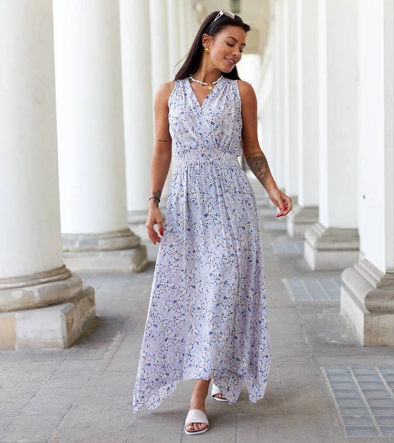 Fialové kvetinové šaty Napolitano