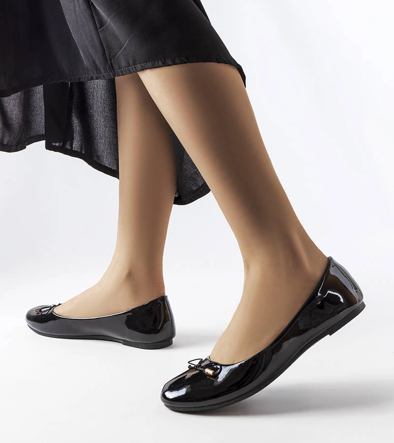 Čierne lakované baleríny Lakewood