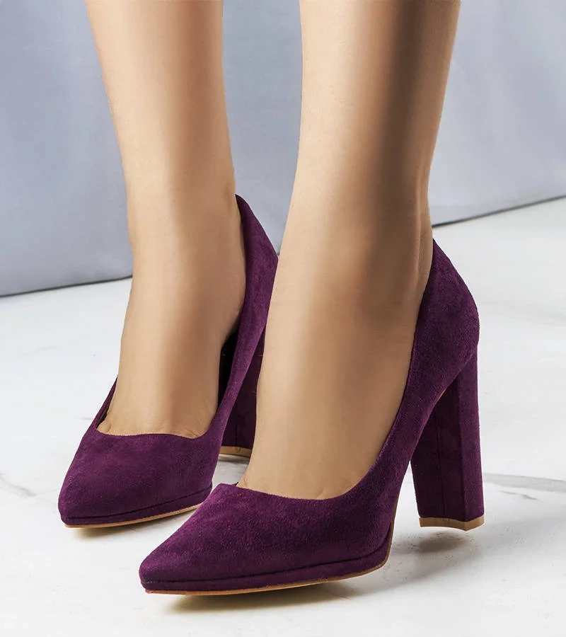 Fialové lodičky Emmy na vysokom podpätku
